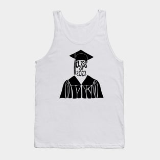 Class of 2022 Graduation Cap and Gown in Black Tank Top